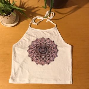 Brandy Melville Mandala Cropped Halter Top